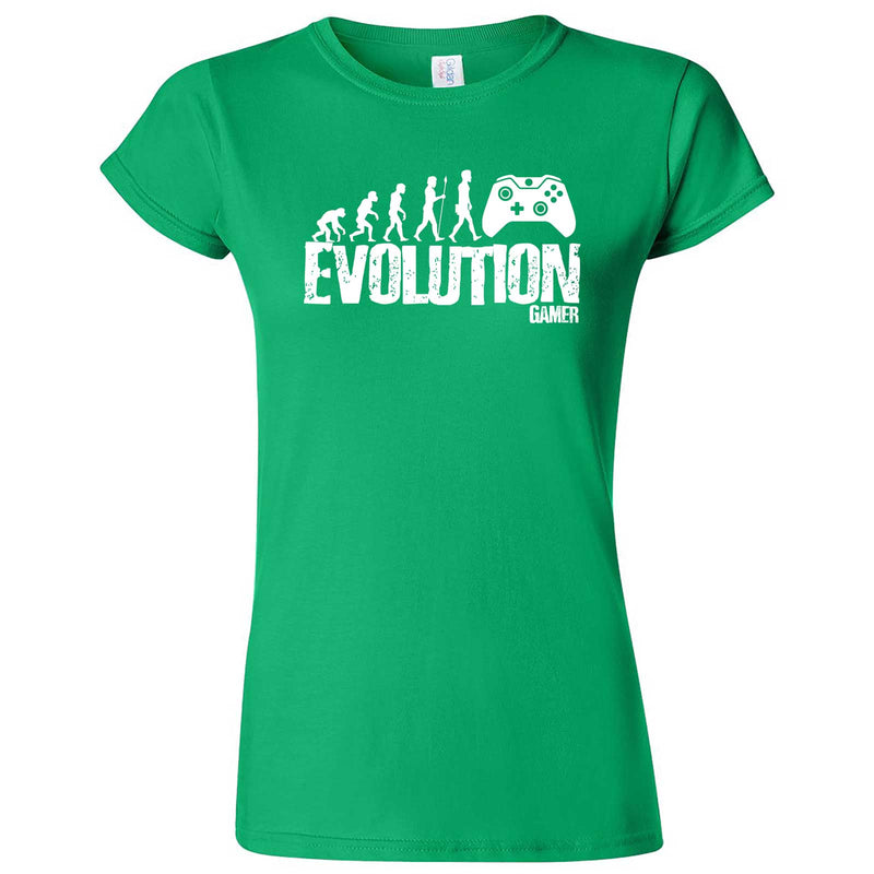  "Evolution of a Gamer" women's t-shirt Irish Green