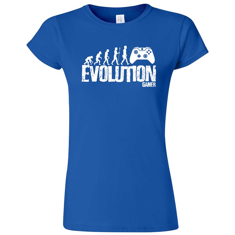  "Evolution of a Gamer" women's t-shirt Royal Blue