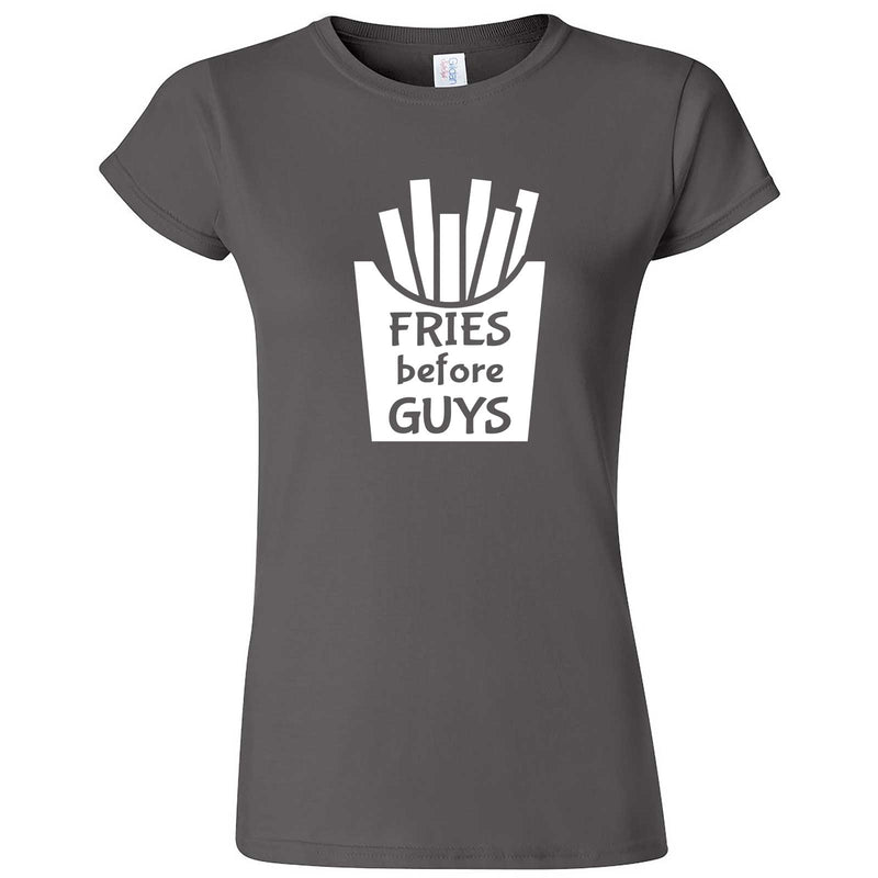  "Fries Before Guys" women's t-shirt Charcoal