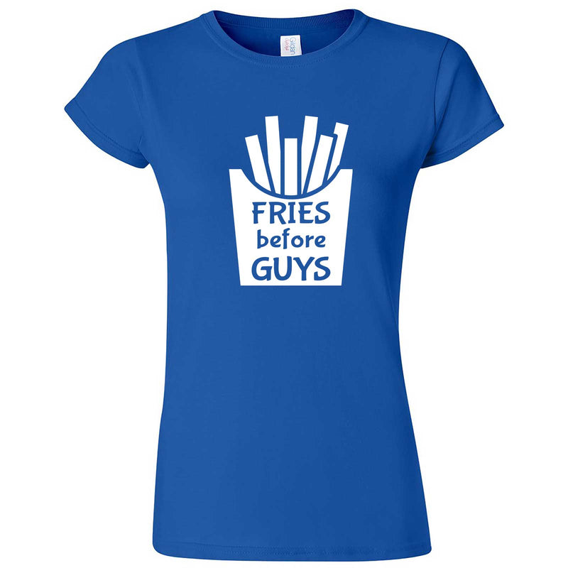  "Fries Before Guys" women's t-shirt Royal Blue