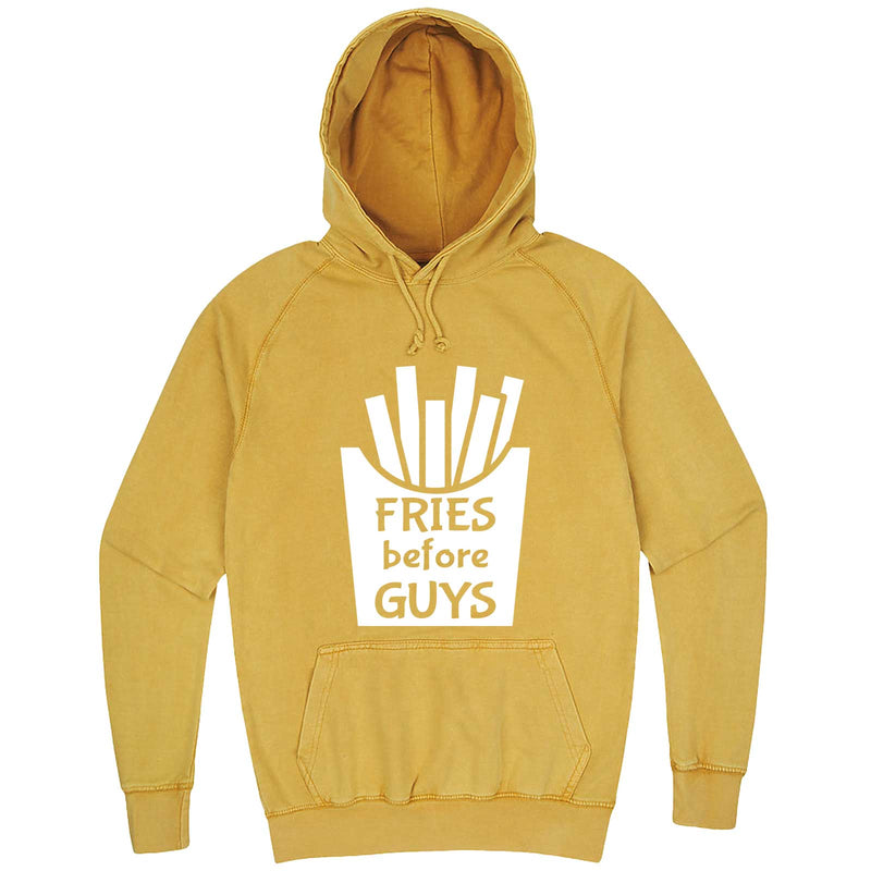  "Fries Before Guys" hoodie, 3XL, Vintage Mustard