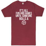  "It's All Fun and Games Until Someone Rolls a One (1)" men's t-shirt Vintage Brick