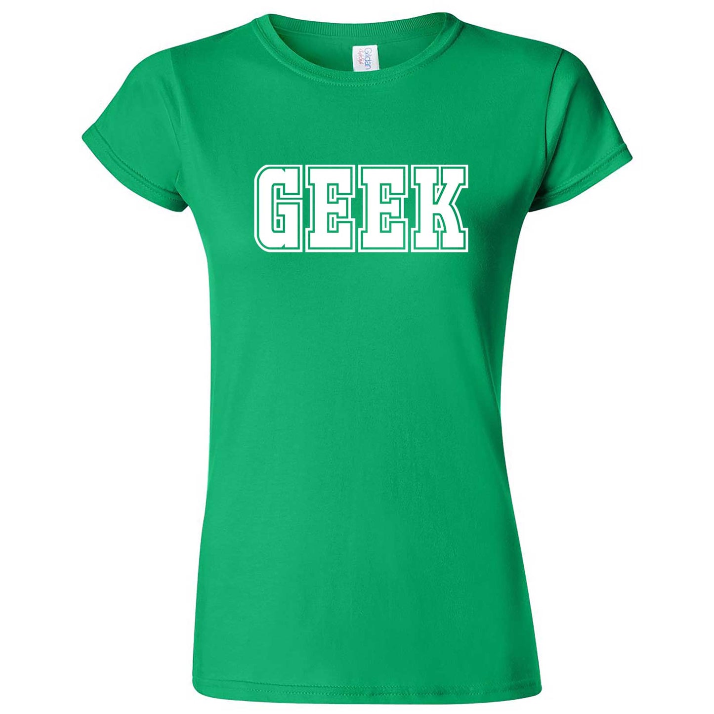  "GEEK design" women's t-shirt Irish Green