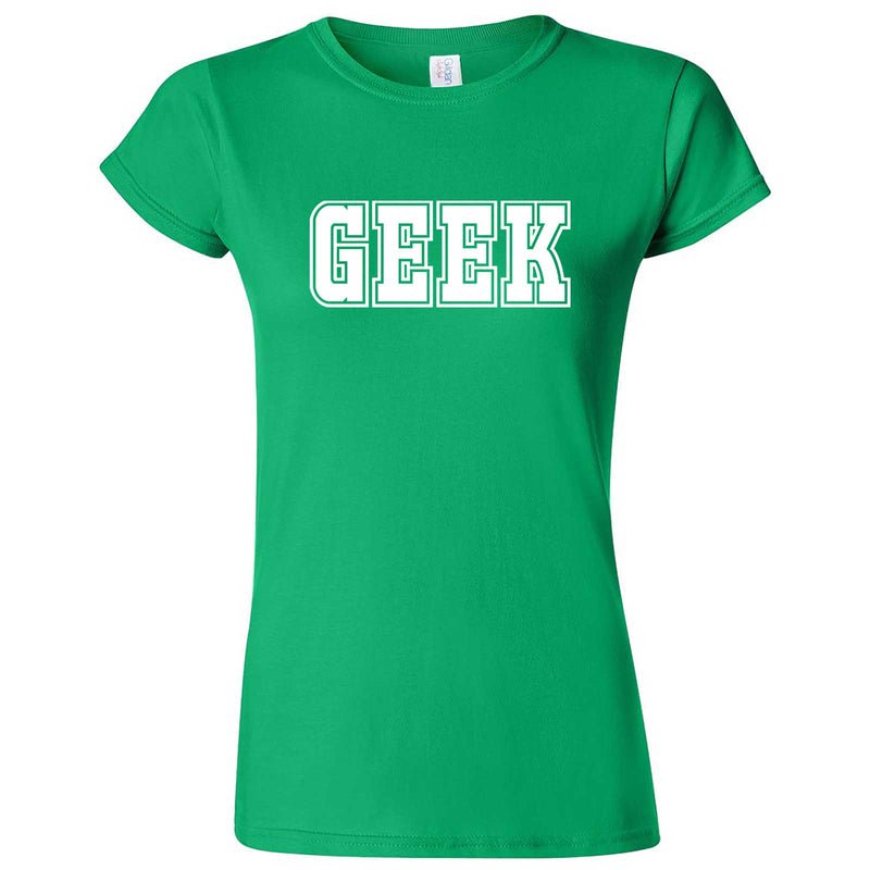  "GEEK design" women's t-shirt Irish Green
