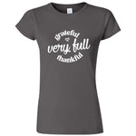  "Grateful, Very Full, Thankful" women's t-shirt Charcoal