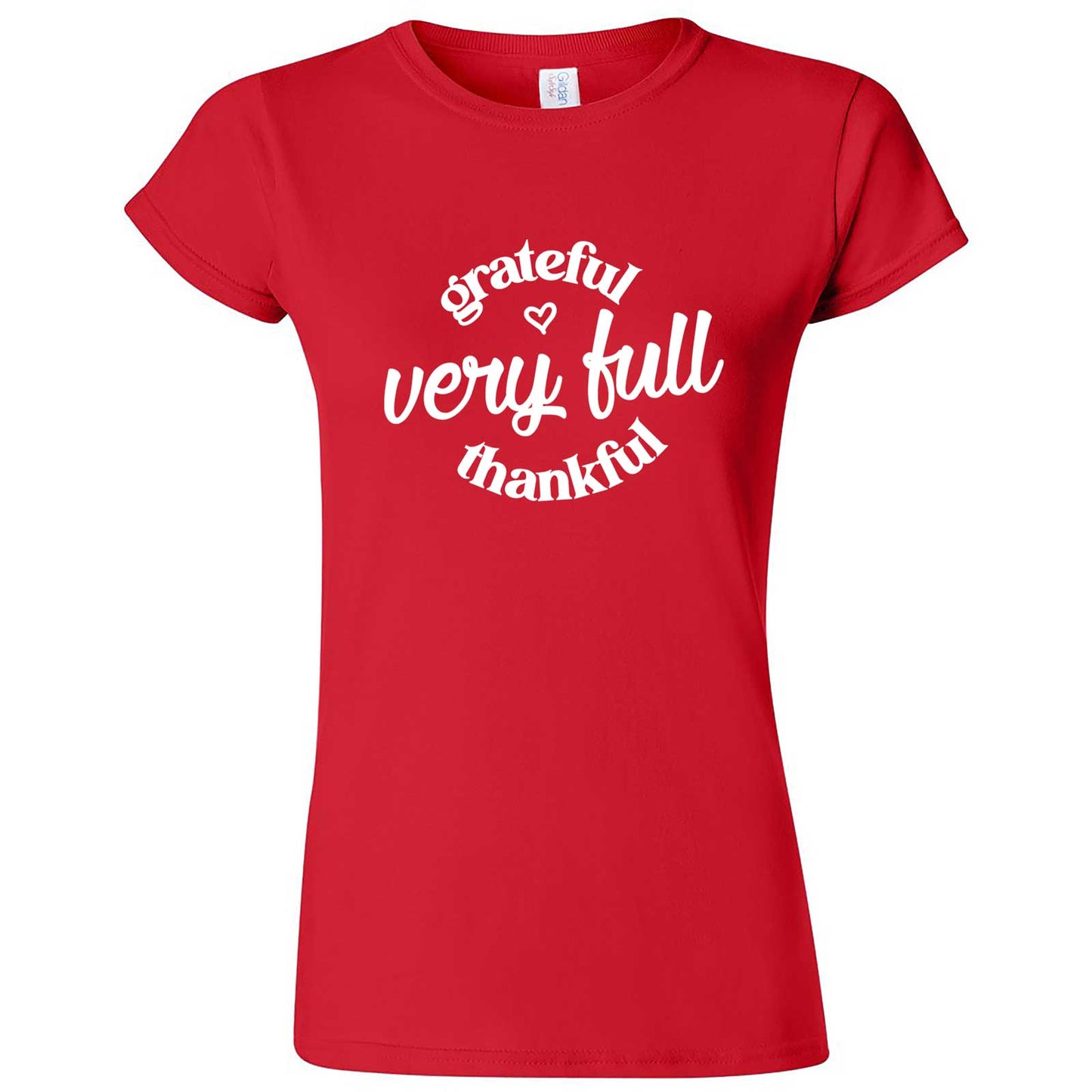  "Grateful, Very Full, Thankful" women's t-shirt Red