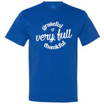  "Grateful, Very Full, Thankful" men's t-shirt Royal-Blue