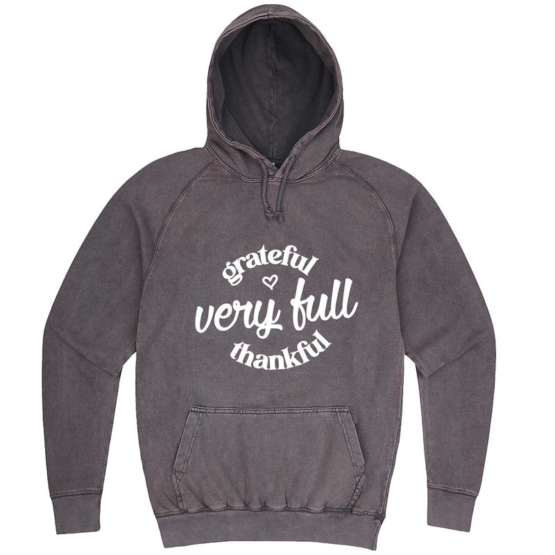  "Grateful, Very Full, Thankful" hoodie, 3XL, Vintage Zinc