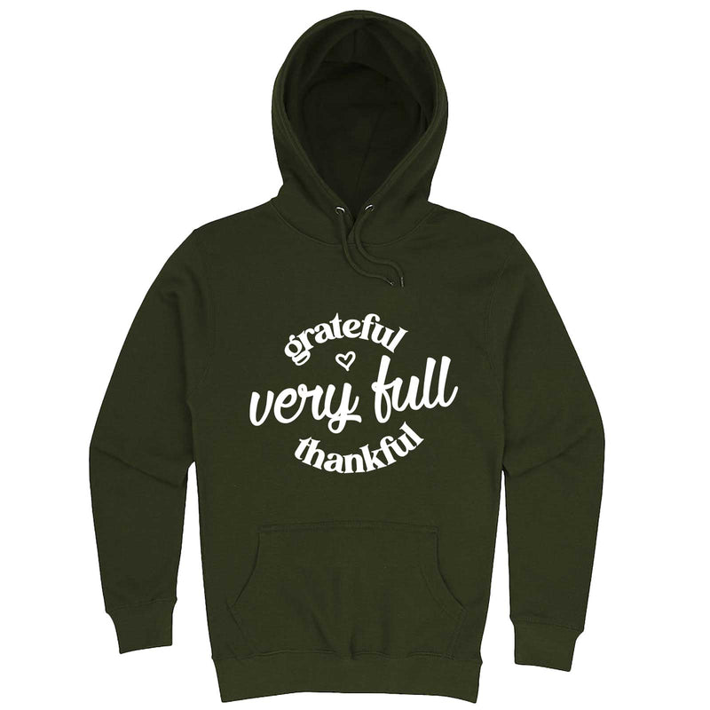  "Grateful, Very Full, Thankful" hoodie, 3XL, Army Green