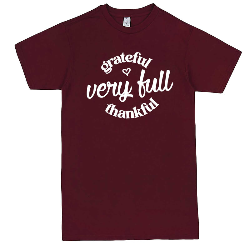  "Grateful, Very Full, Thankful" men's t-shirt Burgundy