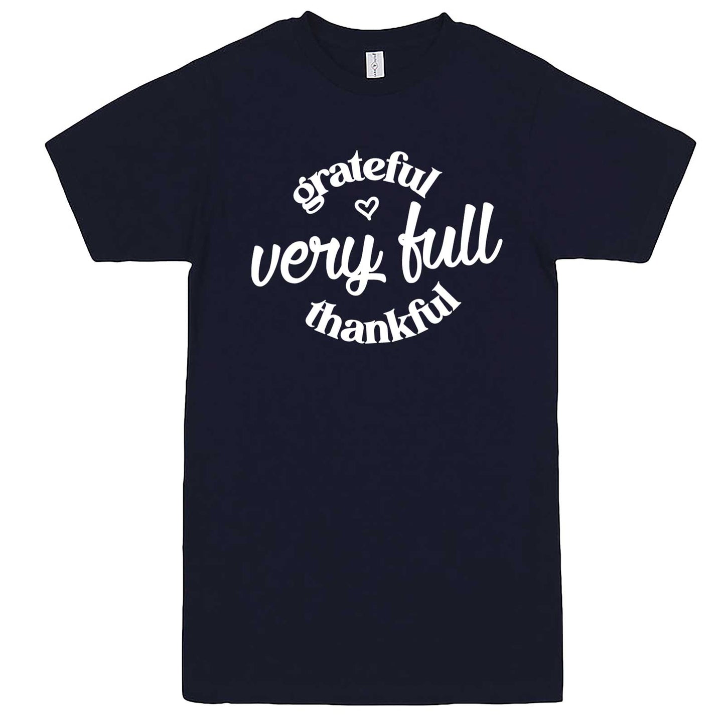  "Grateful, Very Full, Thankful" men's t-shirt Navy-Blue