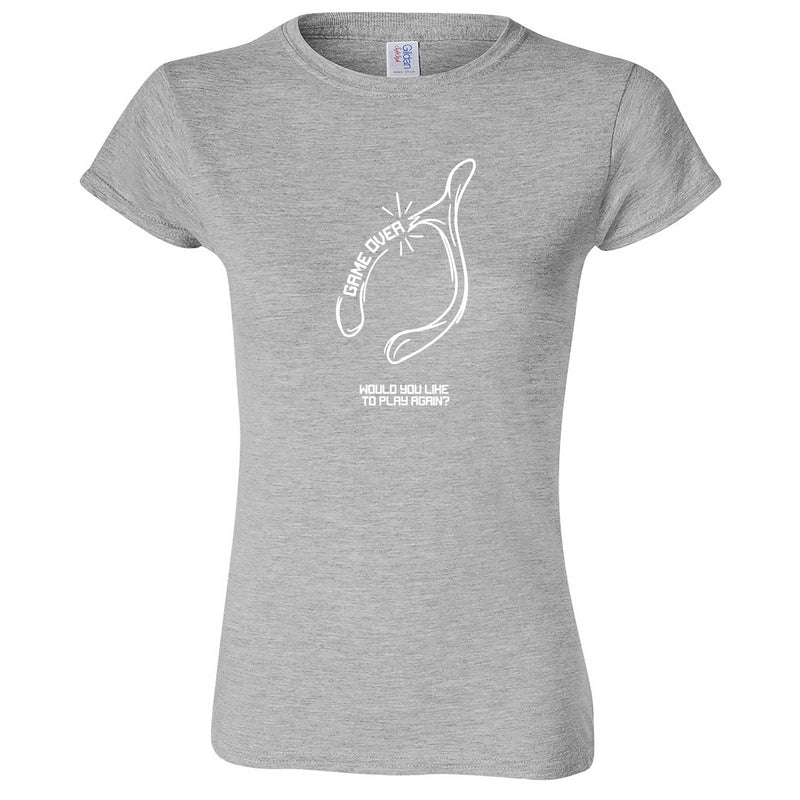  "Thanksgiving Wishbone Game Over, Would You Like to Play Again" women's t-shirt Sport Grey