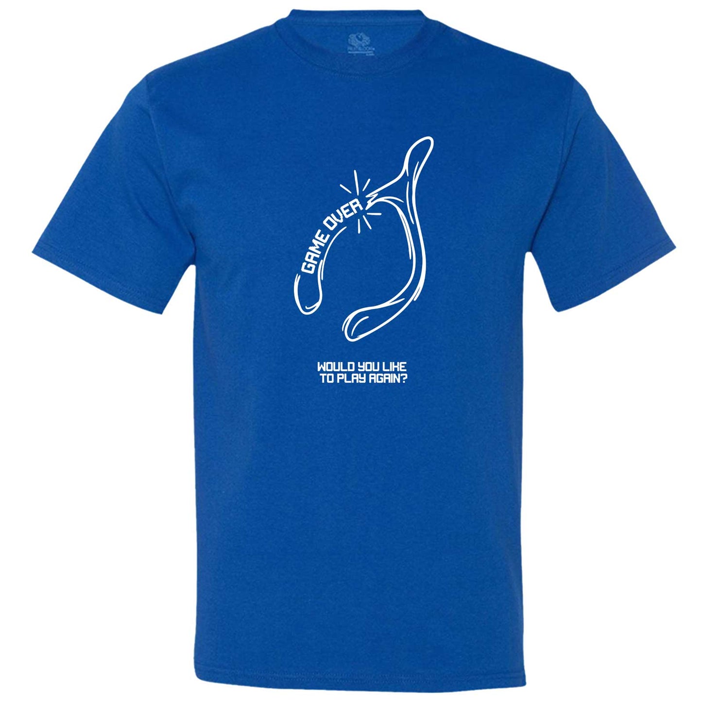  "Thanksgiving Wishbone Game Over, Would You Like to Play Again" men's t-shirt Royal-Blue