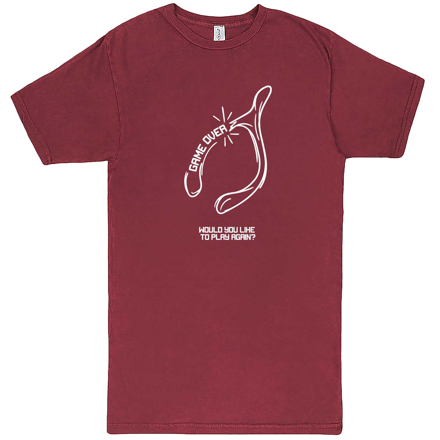  "Thanksgiving Wishbone Game Over, Would You Like to Play Again" men's t-shirt Vintage Brick