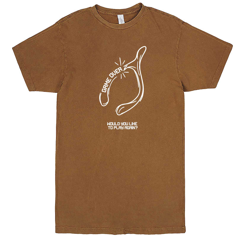  "Thanksgiving Wishbone Game Over, Would You Like to Play Again" men's t-shirt Vintage Camel