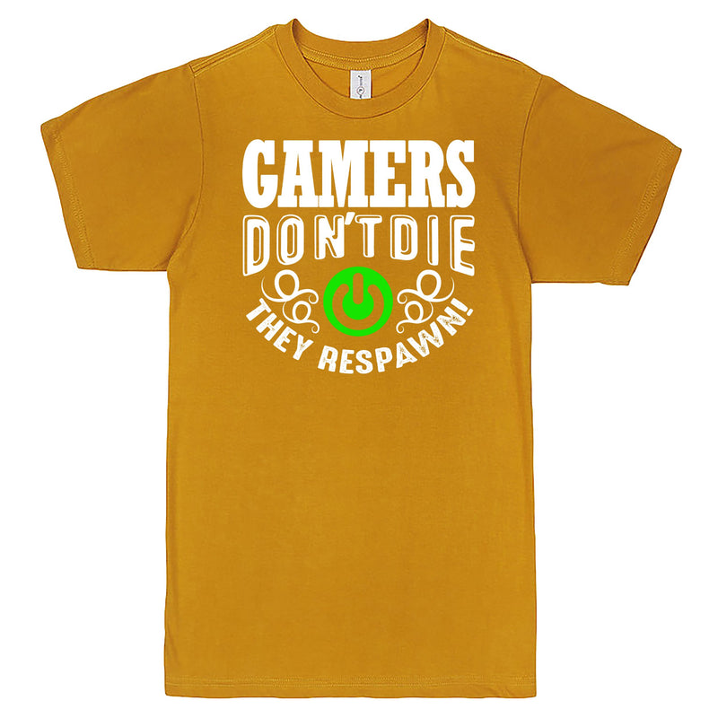 "Gamers Don't Die, They Respawn" Men's Shirt Mustard