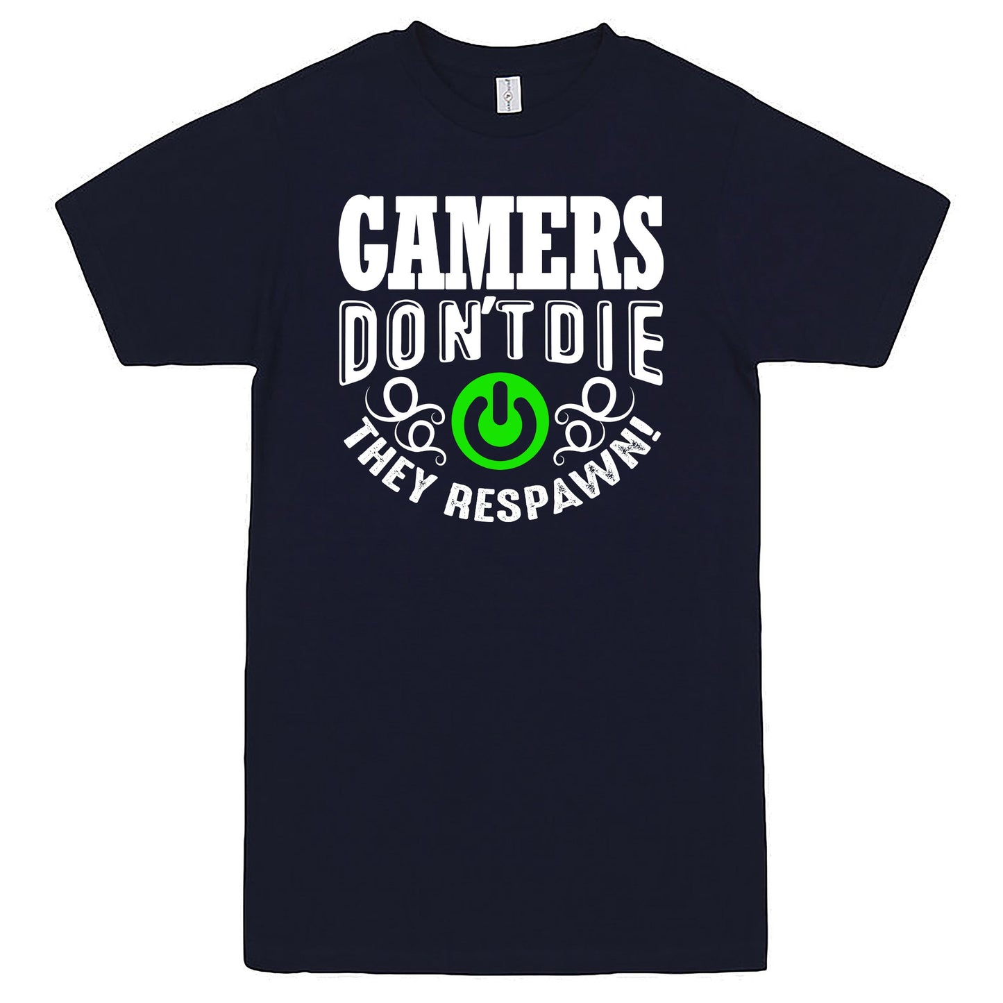 "Gamers Don't Die, They Respawn" Men's Shirt Navy-Blue