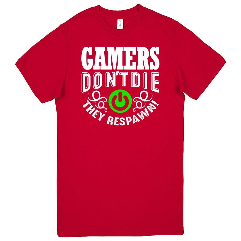 "Gamers Don't Die, They Respawn" Men's Shirt Red