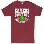 "Gamers Don't Die, They Respawn" Men's Shirt Vintage Brick