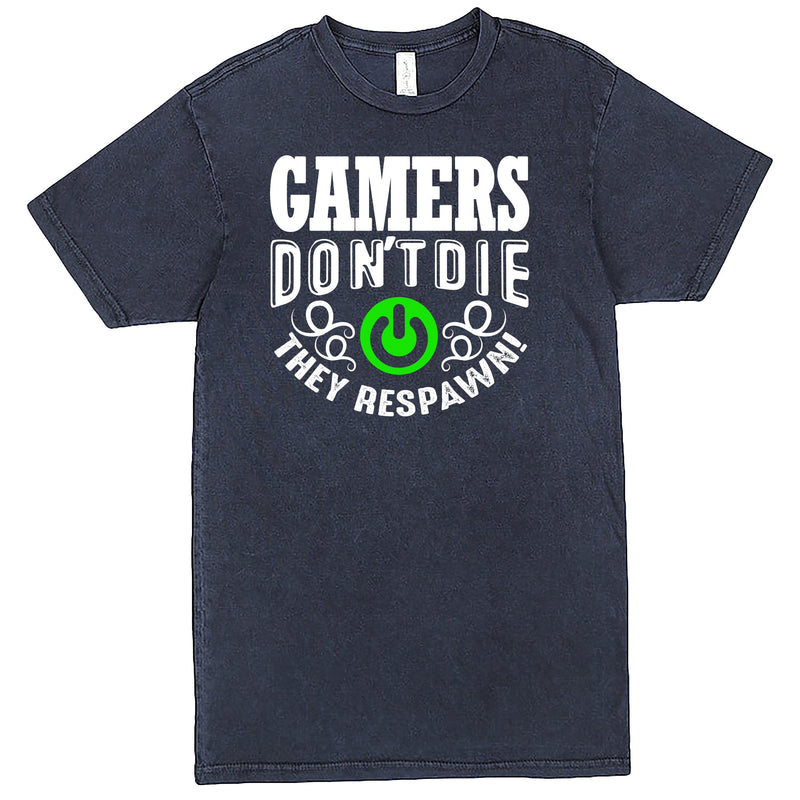 "Gamers Don't Die, They Respawn" Men's Shirt Vintage Denim
