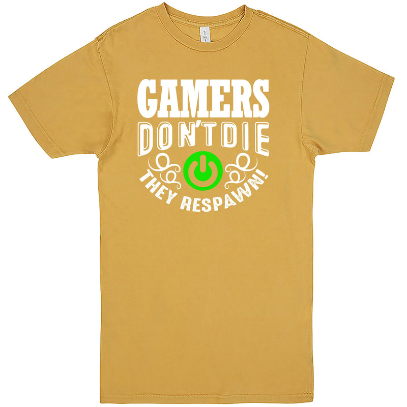 "Gamers Don't Die, They Respawn" Men's Shirt Vintage Mustard