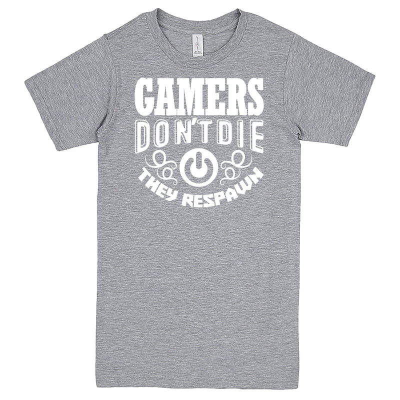 "Gamers Don't Die They Respawn" Men's Shirt Heather-Grey