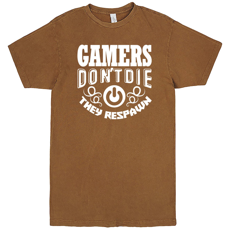 "Gamers Don't Die They Respawn" Men's Shirt Vintage Camel