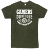 "Gamers Don't Die They Respawn" Men's Shirt Vintage Olive