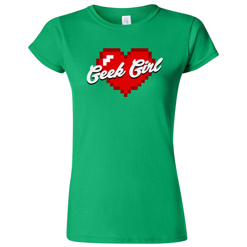  "Geek Girl" women's t-shirt Irish Green