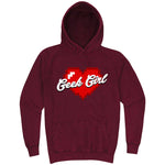  "Geek Girl" hoodie, 3XL, Vintage Brick