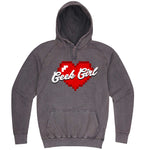  "Geek Girl" hoodie, 3XL, Vintage Zinc