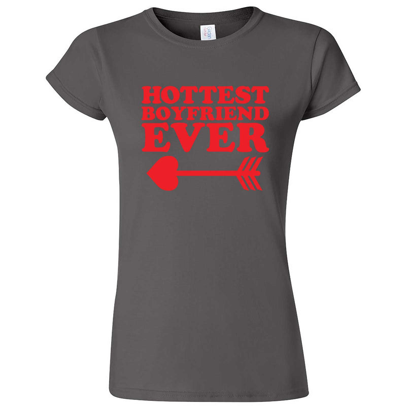  "Hottest Boyfriend Ever, Red" women's t-shirt Charcoal