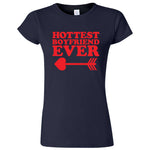  "Hottest Boyfriend Ever, Red" women's t-shirt Navy Blue