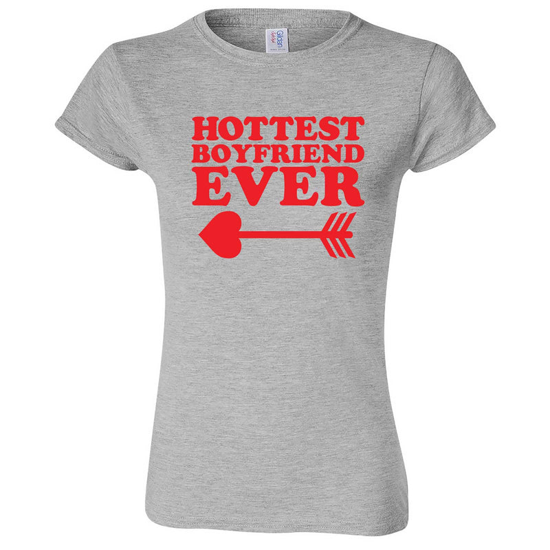  "Hottest Boyfriend Ever, Red" women's t-shirt Sport Grey