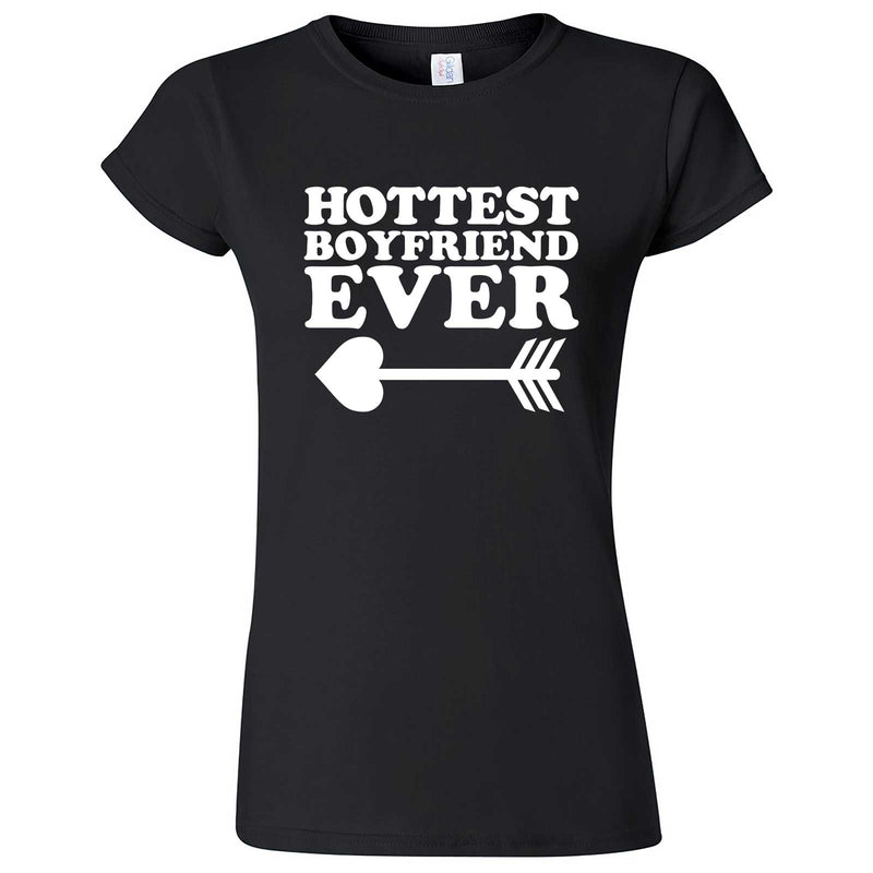  "Hottest Boyfriend Ever, White" women's t-shirt Black