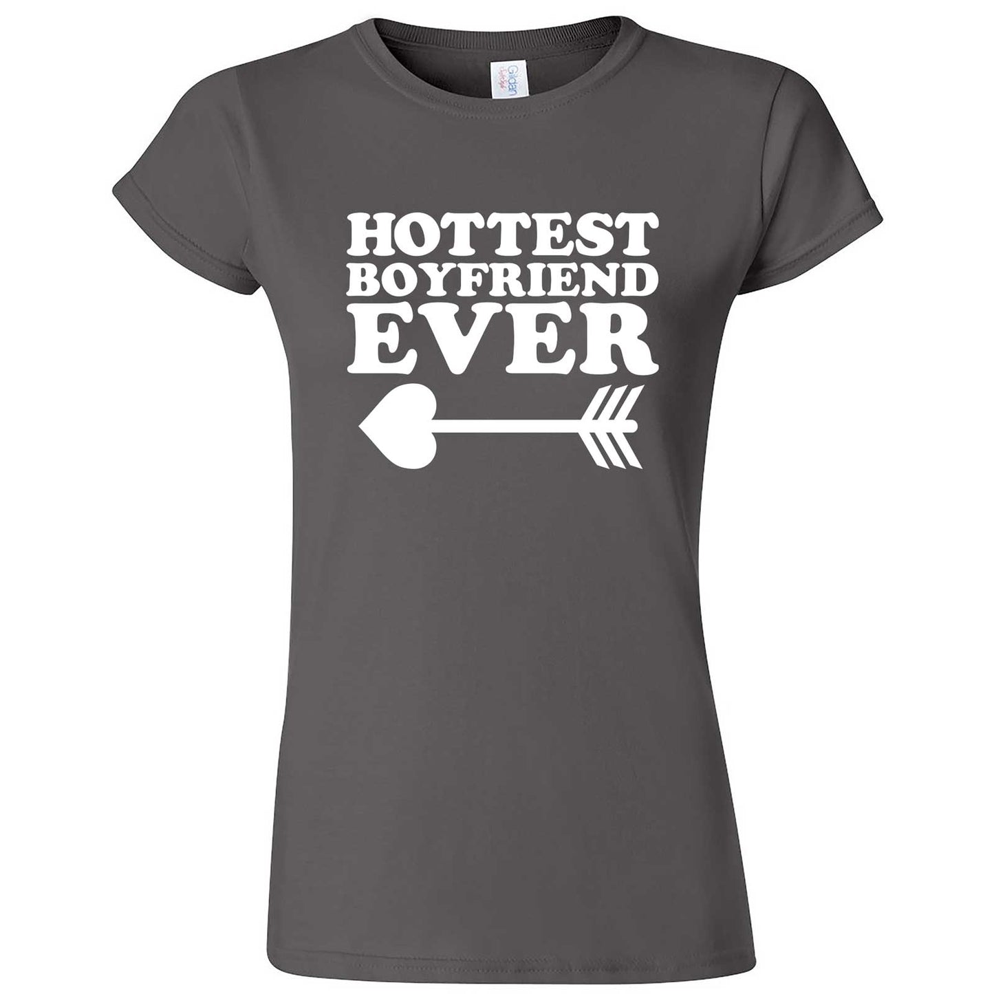  "Hottest Boyfriend Ever, White" women's t-shirt Charcoal
