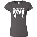  "Hottest Boyfriend Ever, White" women's t-shirt Charcoal