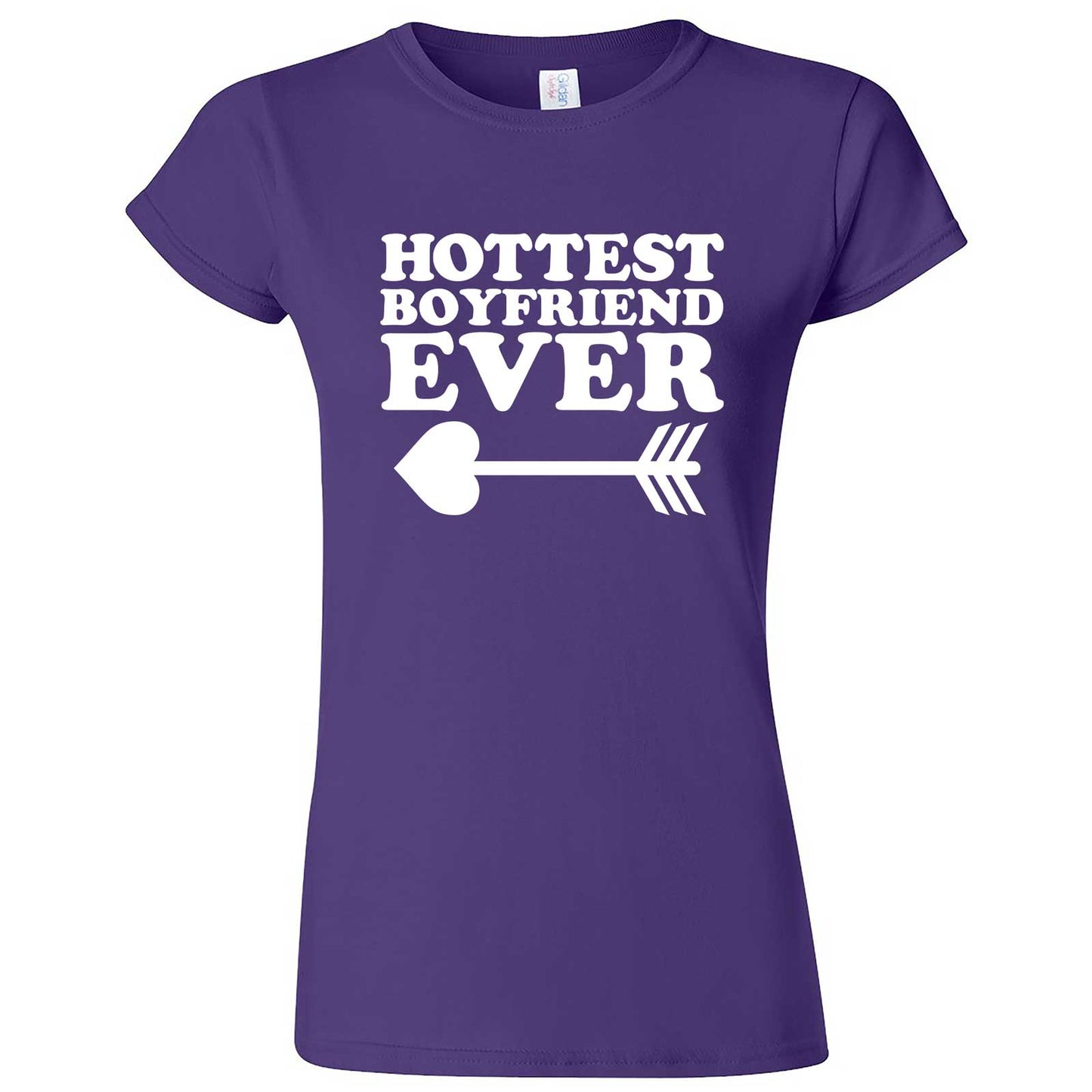  "Hottest Boyfriend Ever, White" women's t-shirt Purple