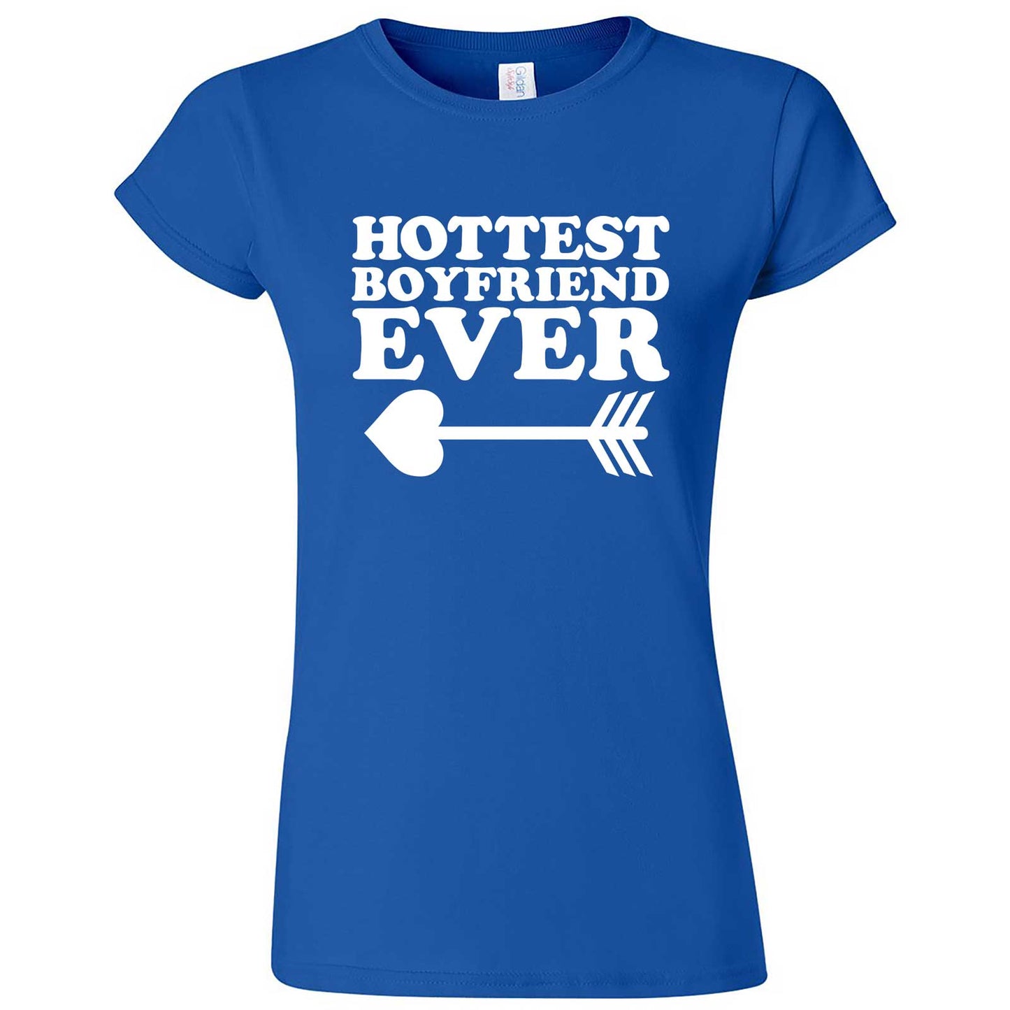  "Hottest Boyfriend Ever, White" women's t-shirt Royal Blue