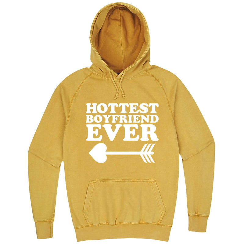  "Hottest Boyfriend Ever, White" hoodie, 3XL, Vintage Mustard