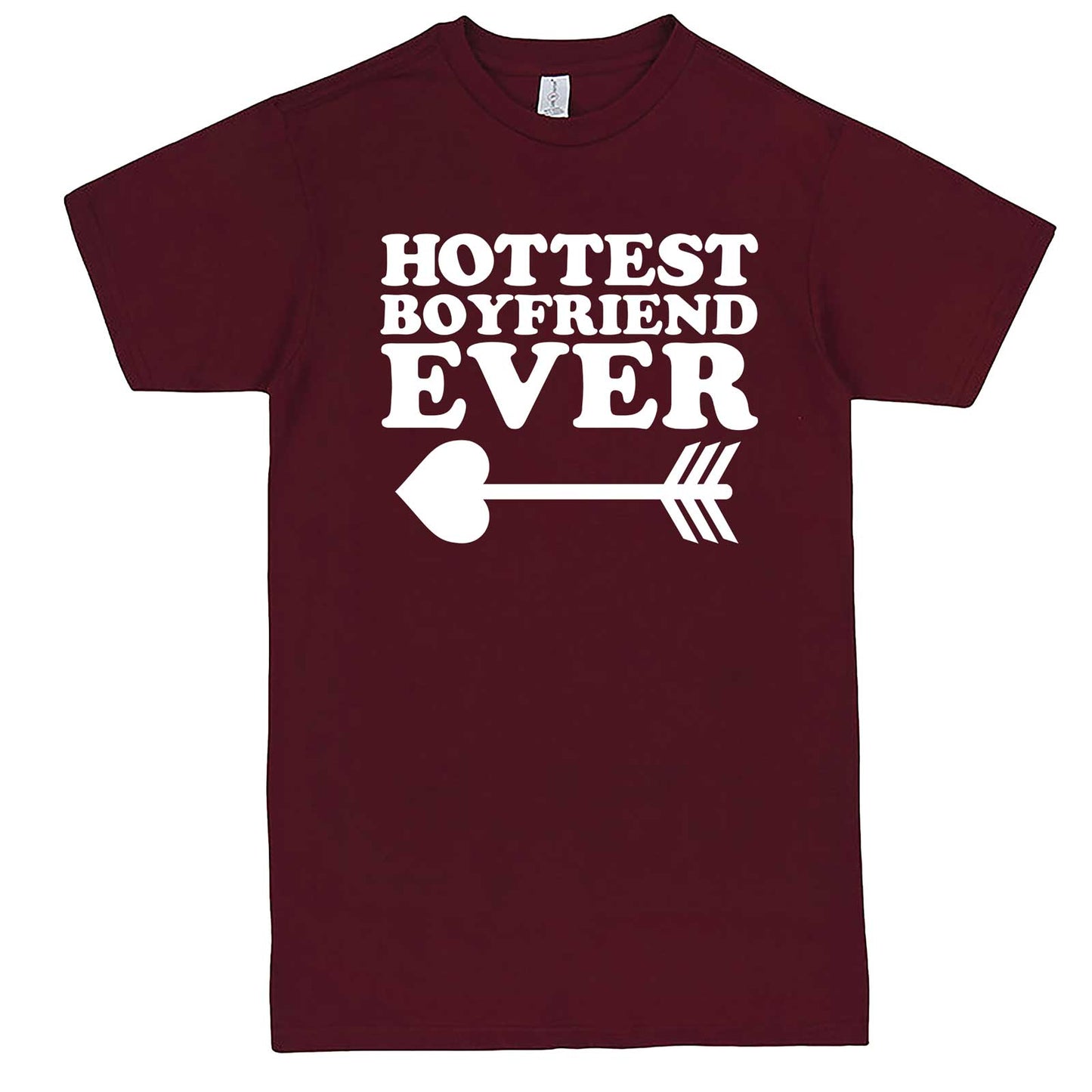  "Hottest Boyfriend Ever, White" men's t-shirt Burgundy