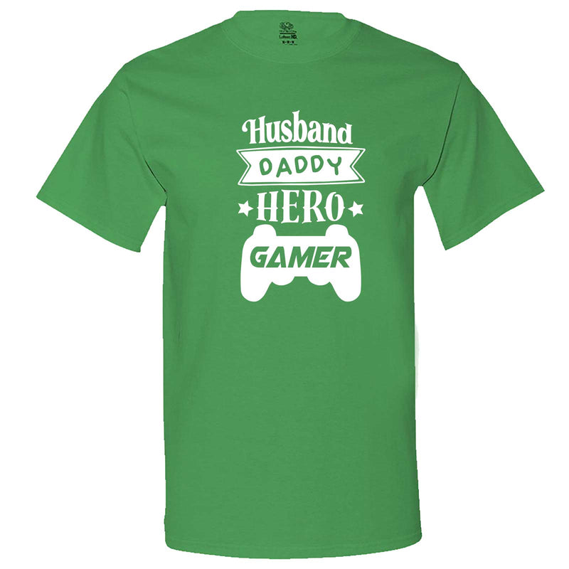  "Husband Daddy Hero Gamer" men's t-shirt Irish-Green