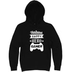  "Husband Daddy Hero Gamer" hoodie, 3XL, Black