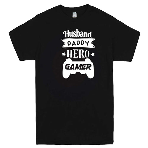  "Husband Daddy Hero Gamer" men's t-shirt Black