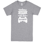  "Husband Daddy Hero Gamer" men's t-shirt Heather-Grey