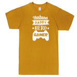  "Husband Daddy Hero Gamer" men's t-shirt Mustard