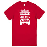  "Husband Daddy Hero Gamer" men's t-shirt Red