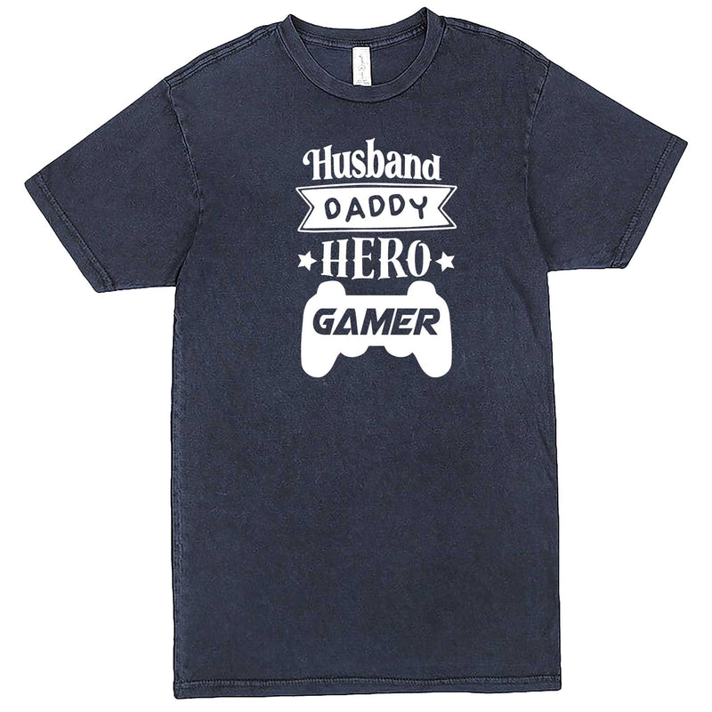  "Husband Daddy Hero Gamer" men's t-shirt Vintage Denim