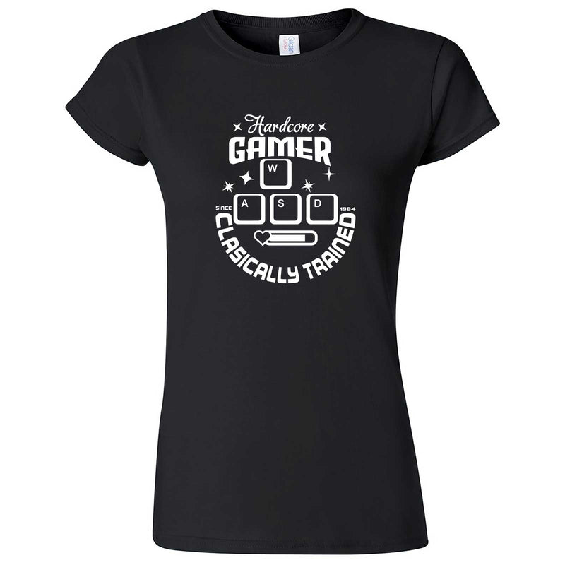  "Hardcore Gamer, Classically Trained" women's t-shirt Black