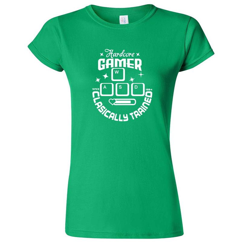  "Hardcore Gamer, Classically Trained" women's t-shirt Irish Green
